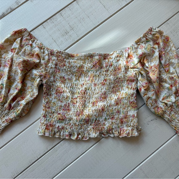 Billabong Multicolor Floral Off-Shoulder Blouse - Picture 1 of 4